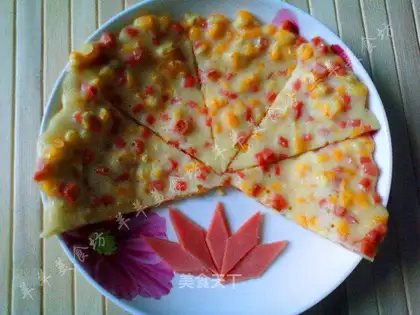 Corn ham omelet