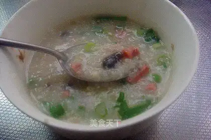 Egg and ham congee