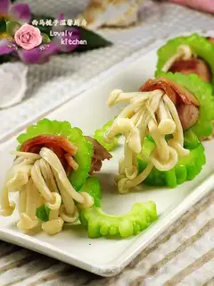 Suffering melon bacon and mushroom rolls