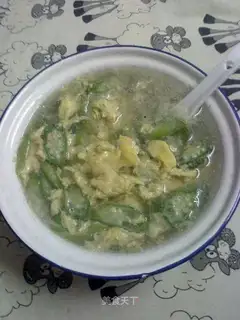 Autumn silk melon egg soup