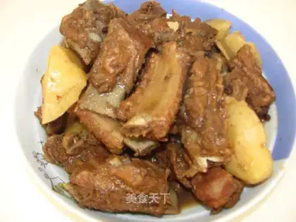 Homemade potato stew ribs