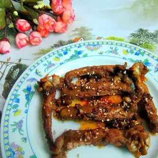 Roasted duck bones