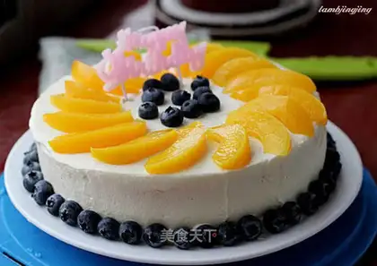 Blueberry cherries cake