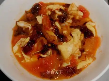 Tomato egg and purple soup