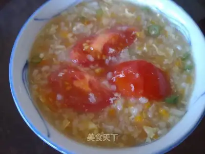 Tomato carrot egg congee