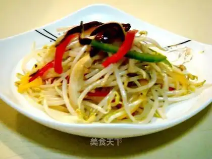 Sour and spicy five-color stir-fried silver teeth