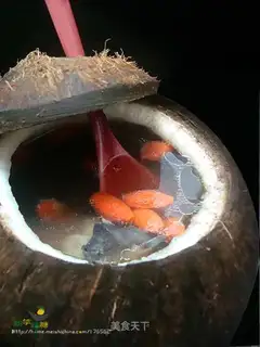 Stewed black chicken with coconut in original cup