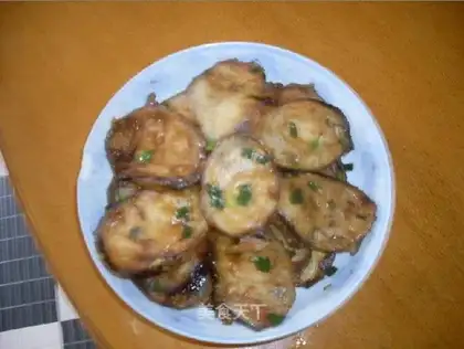 Pan-fry until processed eggplant