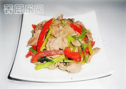 Sauteed beef with celery and pepper