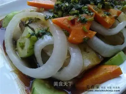 Five-color fried eggplant slices