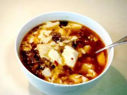 Bean pudding with minced meat