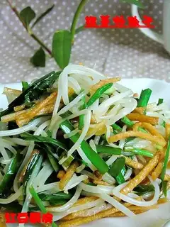 stir-fried rice dumplings with silver sprouts
