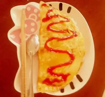 Simple curry omelet rice