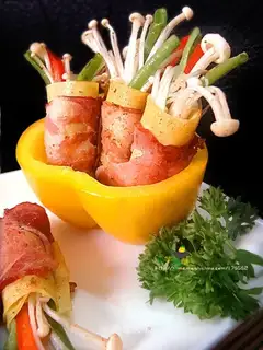 Cumin bacon and bean skin roll