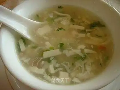 coriander tofu soup