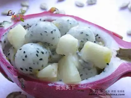 Condensed milk dragon fruit salad