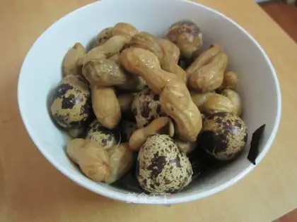 Cooked peanut quail eggs