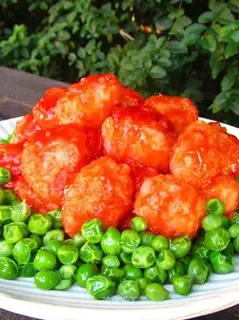 Eggplant shrimp balls