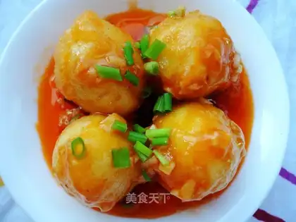 Eggs with eggplant juice