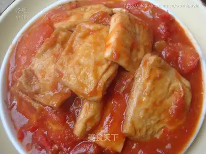 The eggplant juice is red tofu