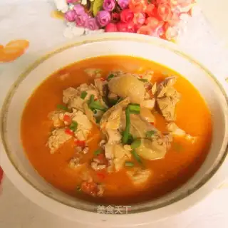 A boiled chicken