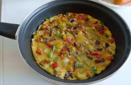 Omelette and vegetables