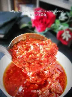 Homemade red oil bean petals