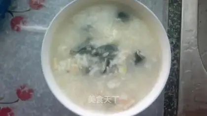Egg and ham congee