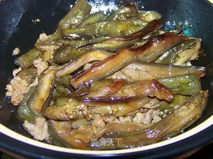 Meat and eggplant