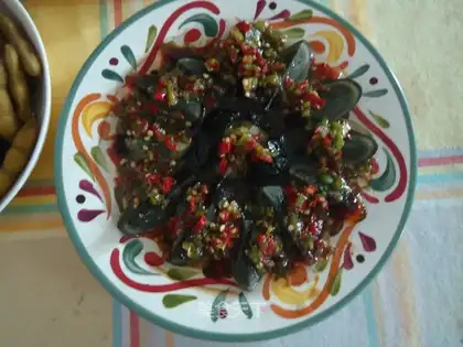 Green peppers and eggs