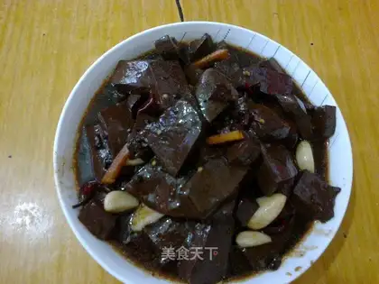 Red burning of pig blood