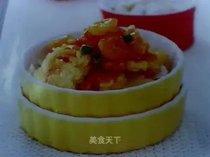 Tomato and shrimp crispy rice