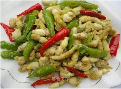 stir-fried green bean pills with Hangzhou pepper
