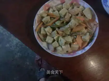 Steamed eggs and stir-fried vegetables