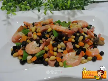 Seafood colorful beans