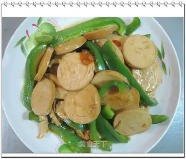 stir-fried vegetarian chicken with green pepper