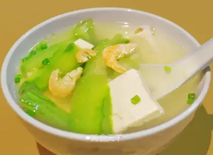 Haima and loofah tofu soup