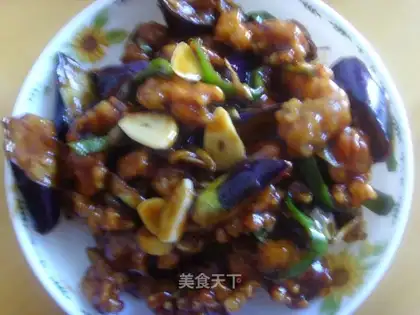 Meat and eggplant