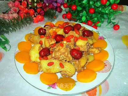 "Red-tree sweet chicken."