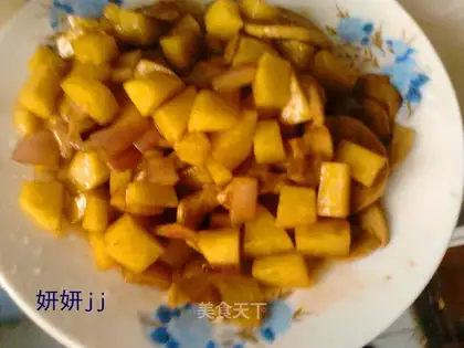 Fried potato almond mushrooms