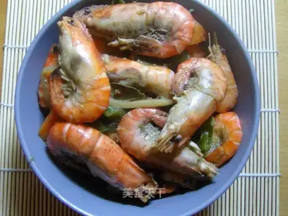 Thai blue curry fried shrimp