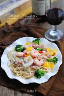 Bacon shrimp pasta