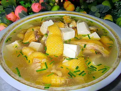Tofu chicken soup