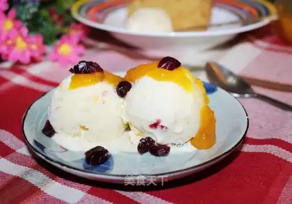 Mango cranberry ice cream
