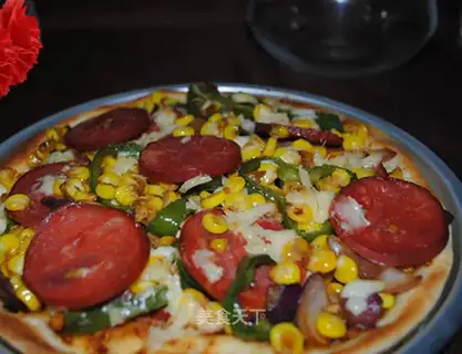 Pepper ham pizza