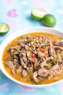 Pickles and fried meat