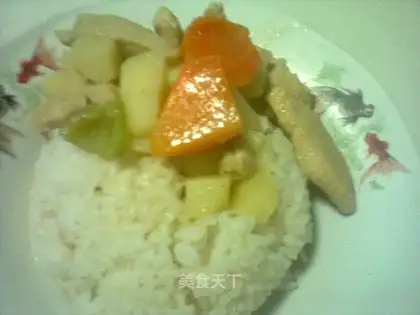 Green curry chicken stew