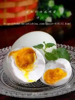 Homemade red oil duck eggs