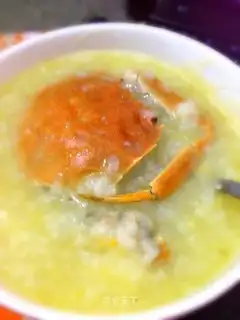 Fried crab congee