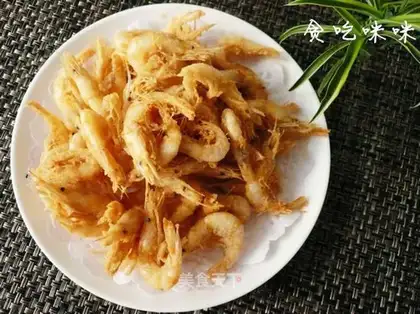 Softly fried shrimp